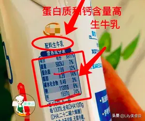 超市买牛奶时，要学会看配料表，认准“生牛乳”3字，选出好牛奶
