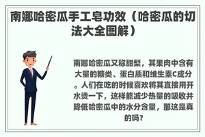 南娜哈密瓜手工皂功效（哈密瓜的切法大全图解）