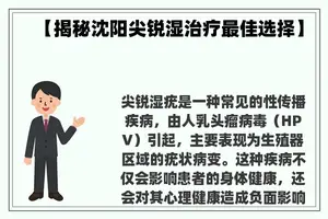 【揭秘沈阳尖锐湿治疗最佳选择】