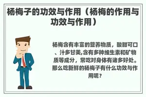 杨梅子的功效与作用（杨梅的作用与功效与作用）