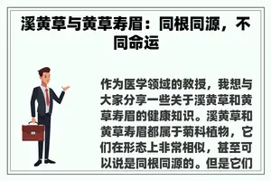 溪黄草与黄草寿眉：同根同源，不同命运