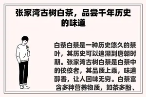 张家湾古树白茶，品尝千年历史的味道