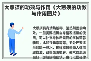 大葱须的功效与作用（大葱须的功效与作用图片）