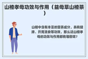 山楂孝母功效与作用（益母草山楂茶）