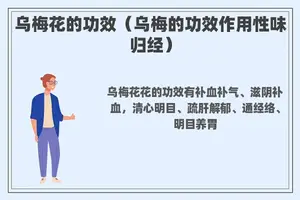 乌梅花的功效（乌梅的功效作用性味归经）