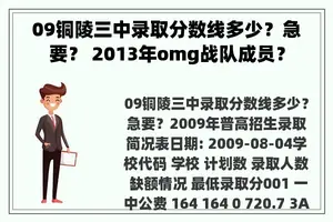 09铜陵三中录取分数线多少?急要? 2013年omg战队成员? 09铜陵三中录取分数线多少?急要? 2013年omg战队成员?