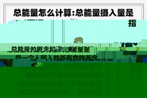 总能量怎么计算:总能量摄入量是指