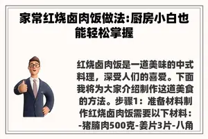 家常红烧卤肉饭做法:厨房小白也能轻松掌握