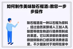 如何制作美味酸石榴酒:教您一步步操作