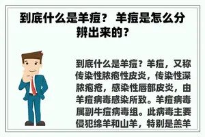 到底什么是羊痘？ 羊痘是怎么分辨出来的？