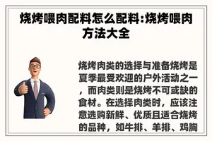 烧烤喂肉配料怎么配料:烧烤喂肉方法大全