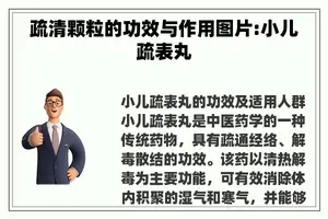 疏清颗粒的功效与作用图片:小儿疏表丸