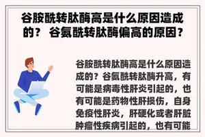 谷胺酰转肽酶高是什么原因造成的？ 谷氨酰转肽酶偏高的原因？