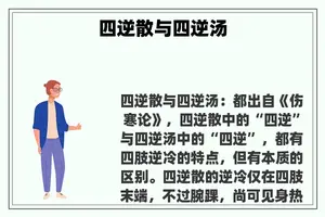 四逆散与四逆汤