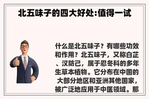 北五味子的四大好处:值得一试