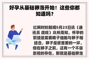 好孕从基础卵泡开始！这些你都知道吗？