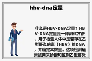 hbv-dna定量