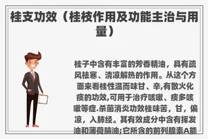 桂支功效（桂枝作用及功能主治与用量）