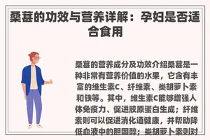桑葚的功效与营养详解：孕妇是否适合食用
