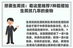 想要生男孩：看这里推荐7种能增加生男孩几率的食物