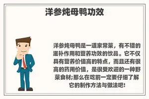 洋参炖母鸭功效