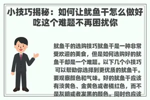 小技巧揭秘：如何让鱿鱼干怎么做好吃这个难题不再困扰你