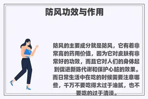 防风功效与作用