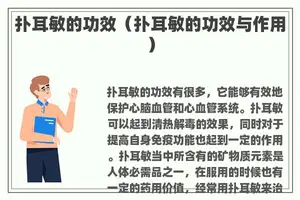 扑耳敏的功效（扑耳敏的功效与作用）