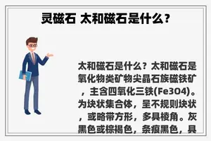 灵磁石 太和磁石是什么？