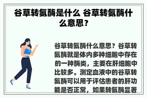 谷草转氨酶是什么 谷草转氨酶什么意思？