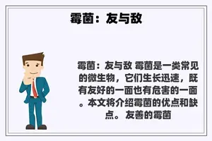 霉菌：友与敌