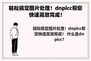 轻松搞定图片处理！dnpicc帮您快速高效完成！