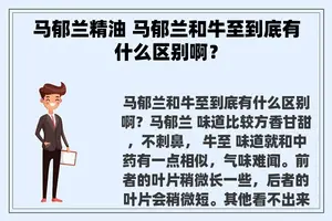 马郁兰精油 马郁兰和牛至到底有什么区别啊？