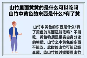 山竹里面黄黄的是什么可以吃吗 山竹中黄色的东西是什么?有了黄色的东西还能吃吗？