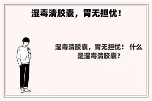 湿毒清胶囊，胃无担忧！